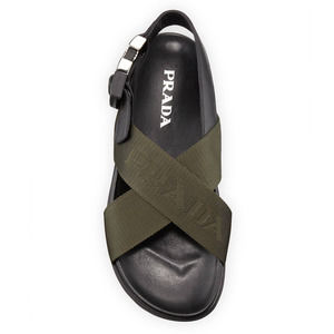 Prada Olive Logo Sport Chunky Dad Sandal